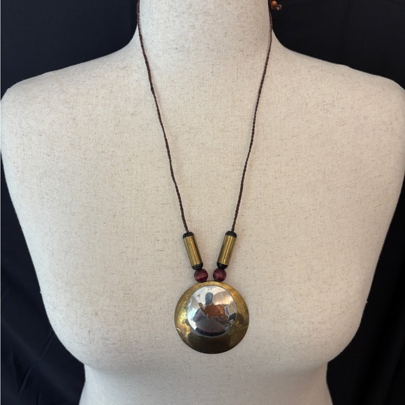 Elephant Themed Necklace & Earrings Vintage 1980s Set Gold and Silver Tone - Picture 2 of 3